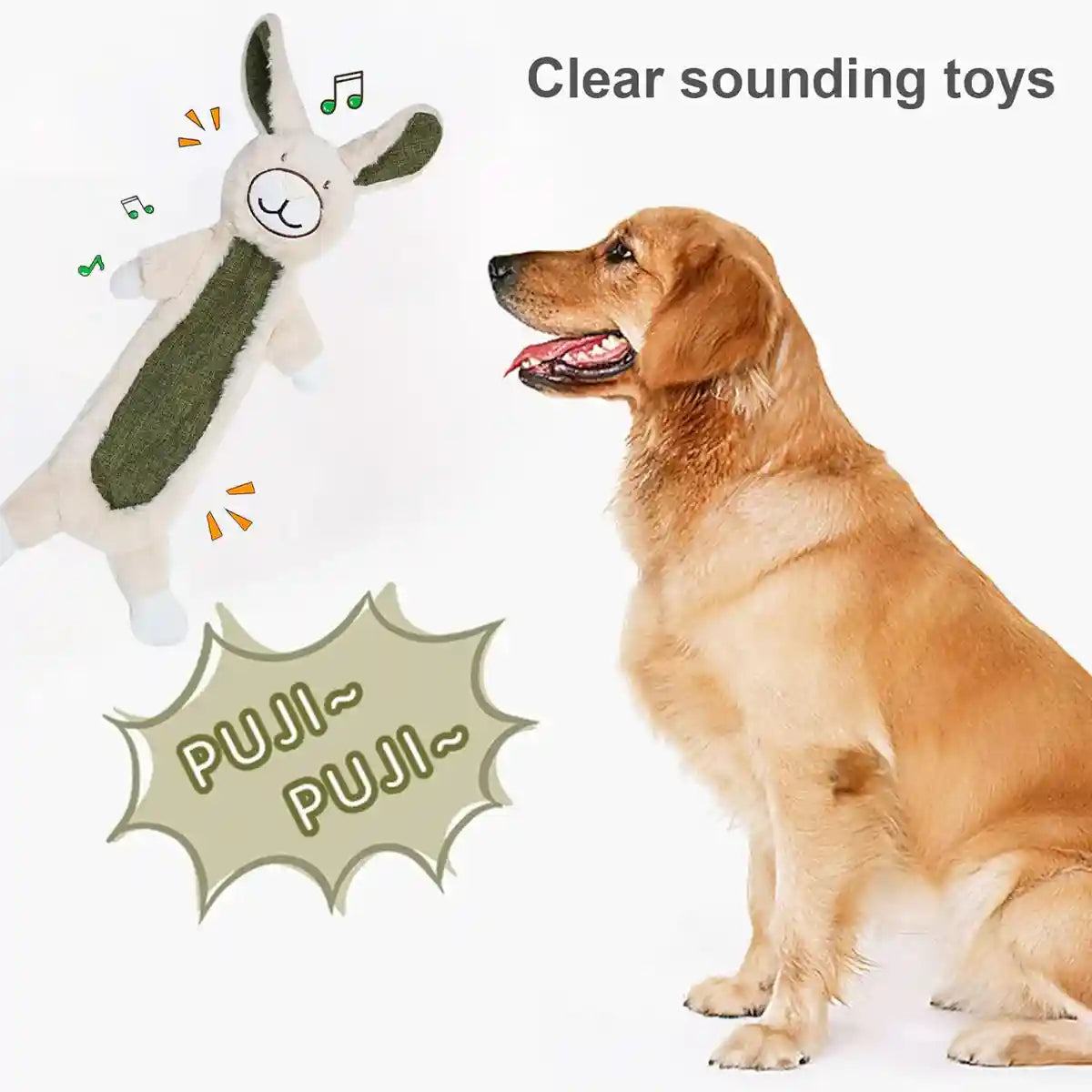 Plush No Stuffing Squeaky Dog Toy with Crinkle Paper