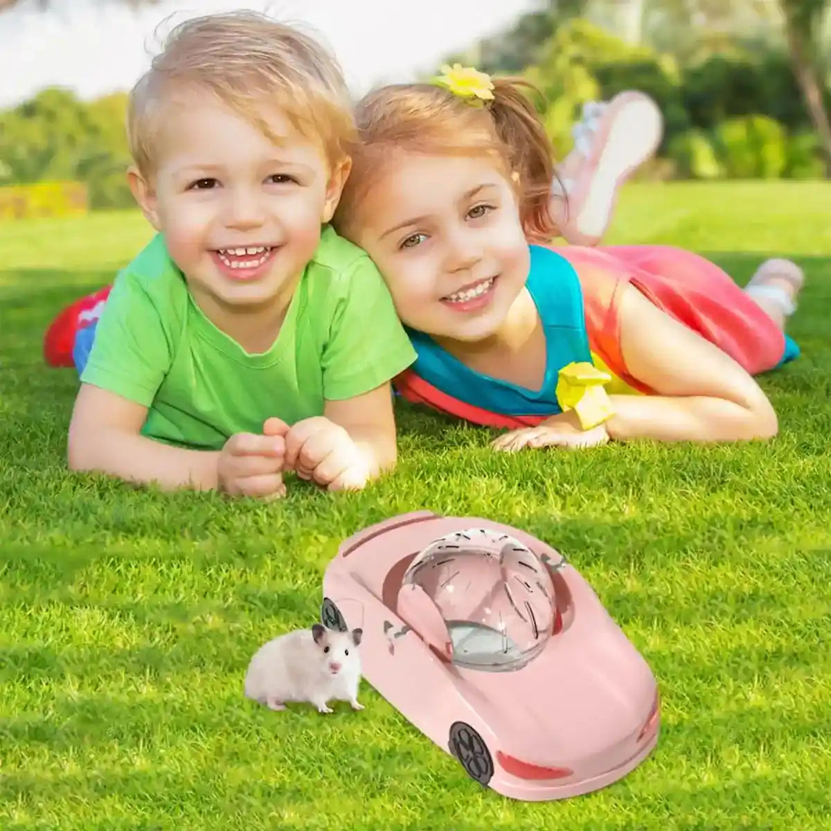 Interactive Hamster Toy Car with Detachable Running Ball 3-in-1 Play