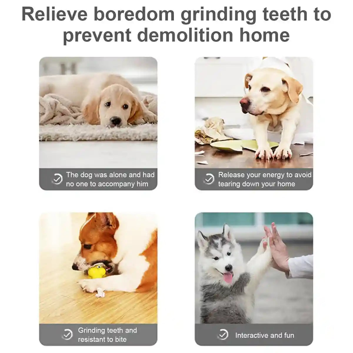 Plush No Stuffing Squeaky Dog Toy with Crinkle Paper