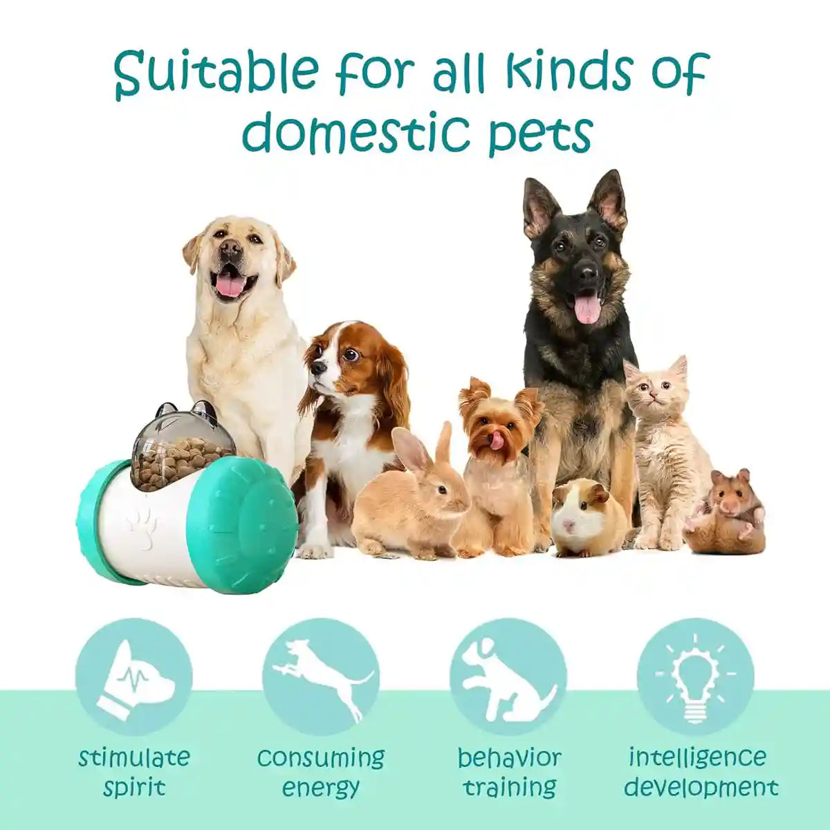 Pet Swing Dispensing Toy for Dogs Chew Resistant Interactive Treat Dispensing Dog Toys