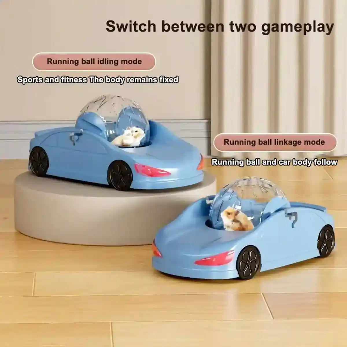 Interactive Hamster Toy Car with Detachable Running Ball 3-in-1 Play