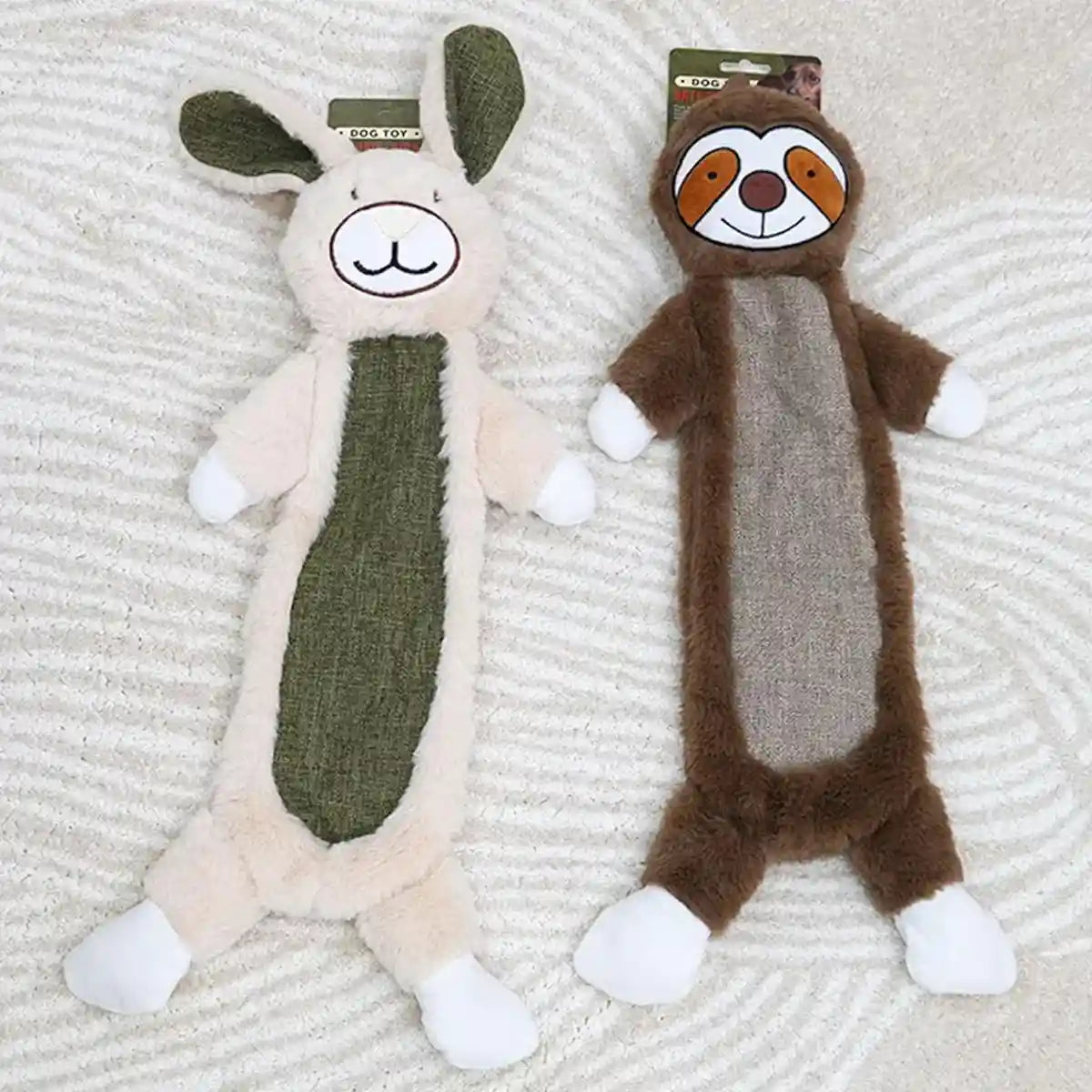 Plush No Stuffing Squeaky Dog Toy with Crinkle Paper