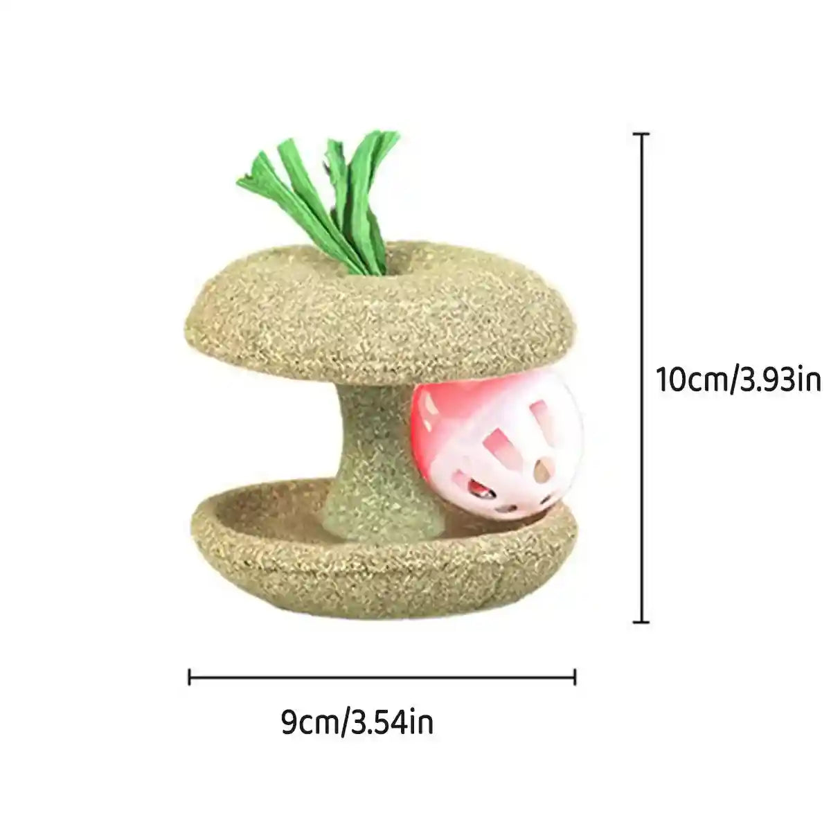 Apple Core Catnip Ball Toy for Interactive Play & Dental Health