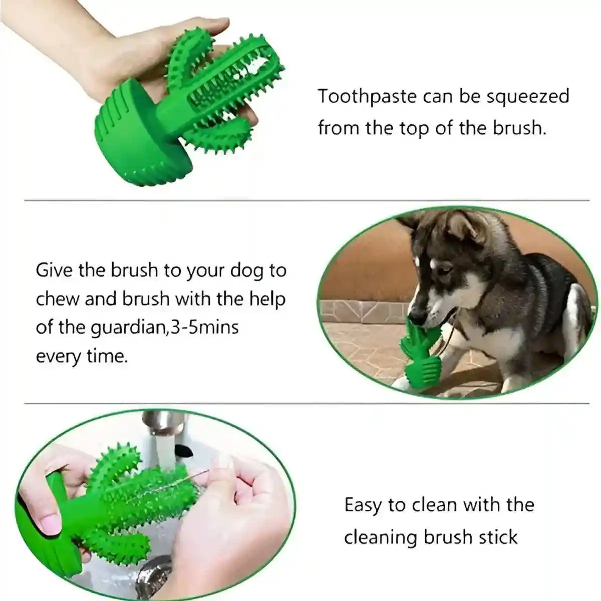 Cactus Shape Dog Chew Toy for Teeth Cleaning and Anxiety Relief