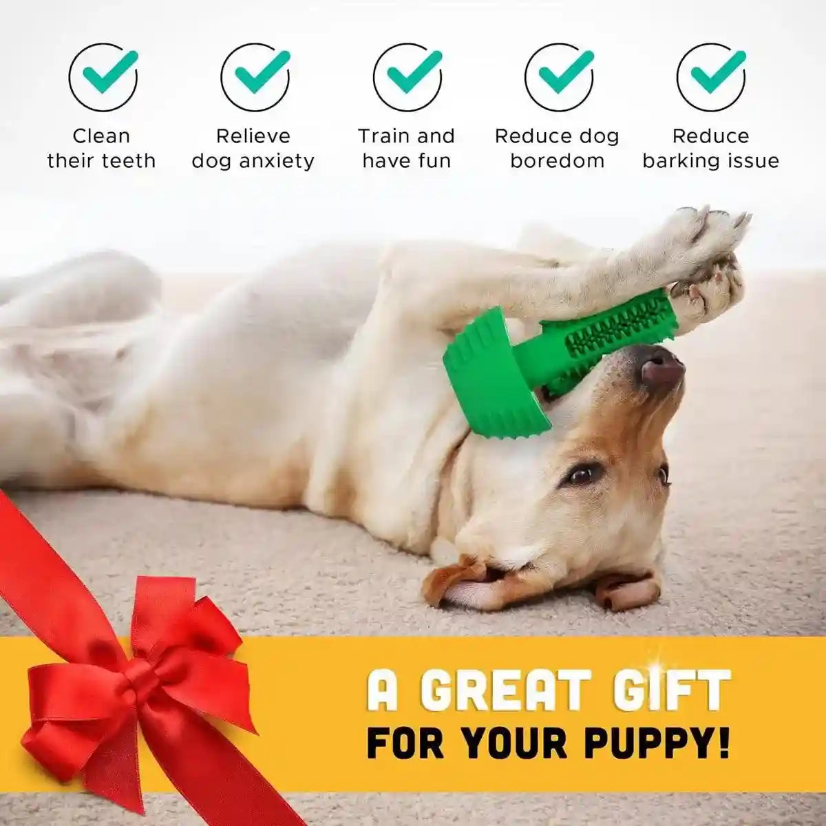 Cactus Shape Dog Chew Toy for Teeth Cleaning and Anxiety Relief