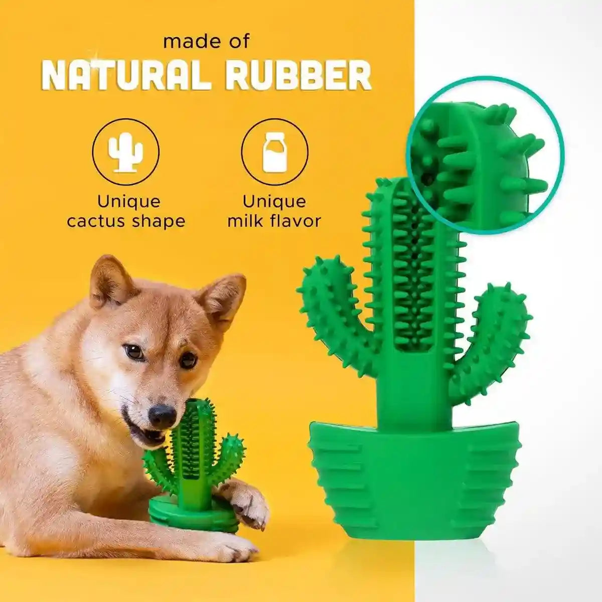 Cactus Shape Dog Chew Toy for Teeth Cleaning and Anxiety Relief