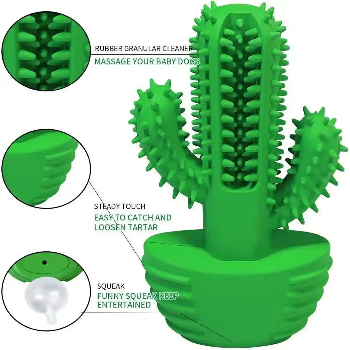 Cactus Shape Dog Chew Toy for Teeth Cleaning and Anxiety Relief
