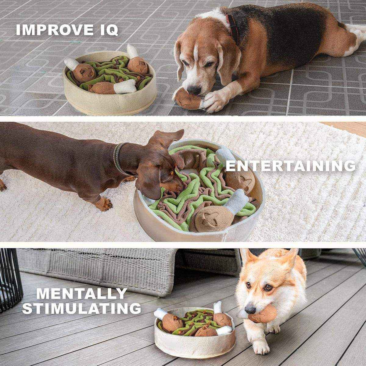 Chicken Leg Bucket Puzzle Toy Interactive Snuffle & IQ Training for Dogs