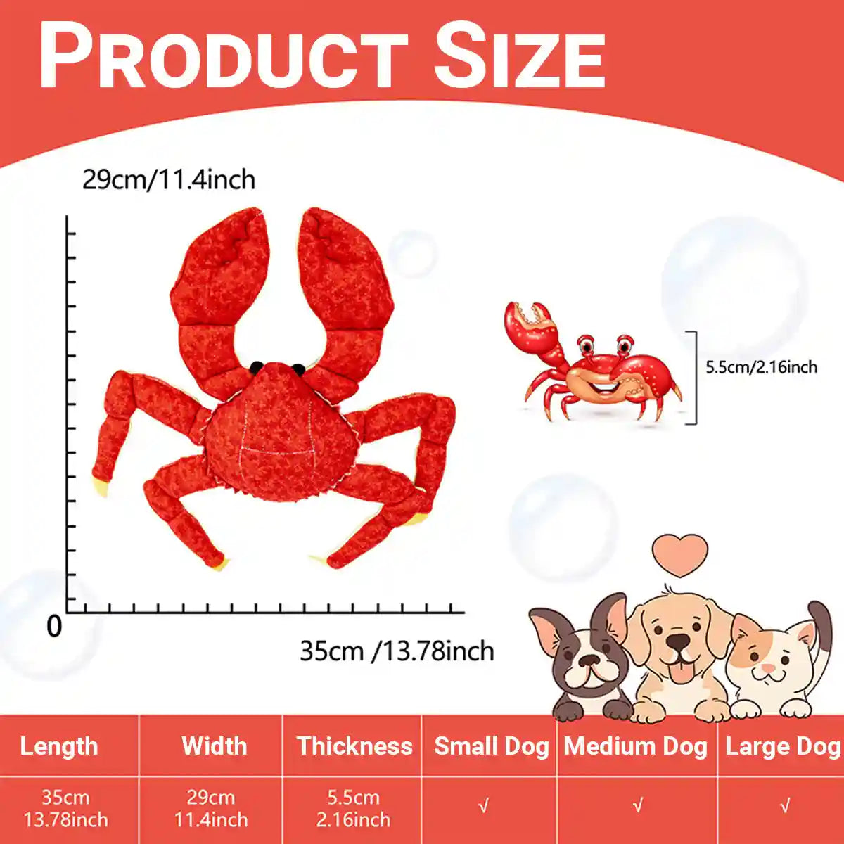 Durable Plush Crab Dog Toy for Interactive Play