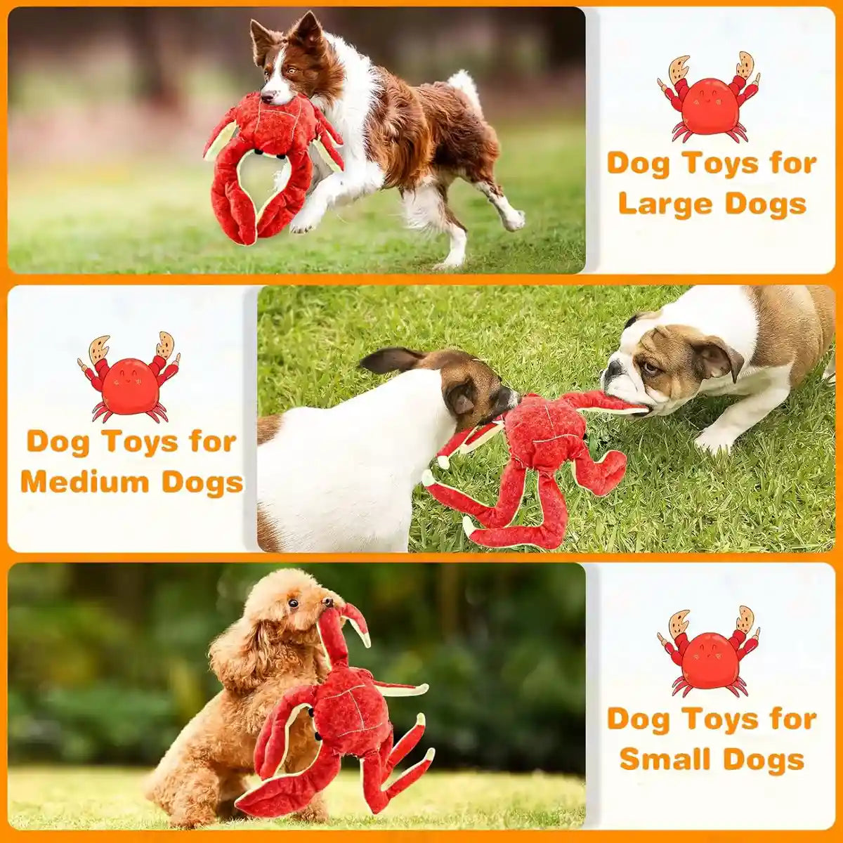 Durable Plush Crab Dog Toy for Interactive Play