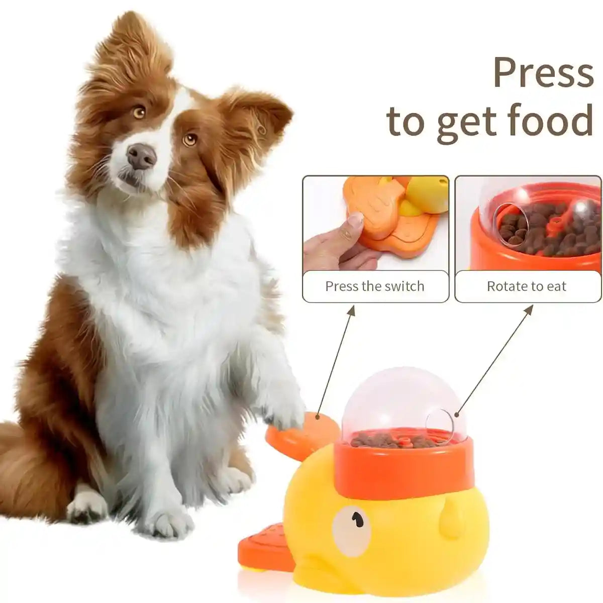 Duck Slow Feeder Toy for Dogs Interactive Puzzle Treat Dispenser