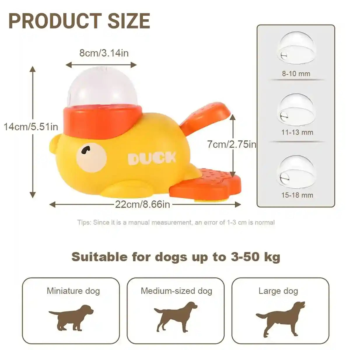Duck Slow Feeder Toy for Dogs Interactive Puzzle Treat Dispenser