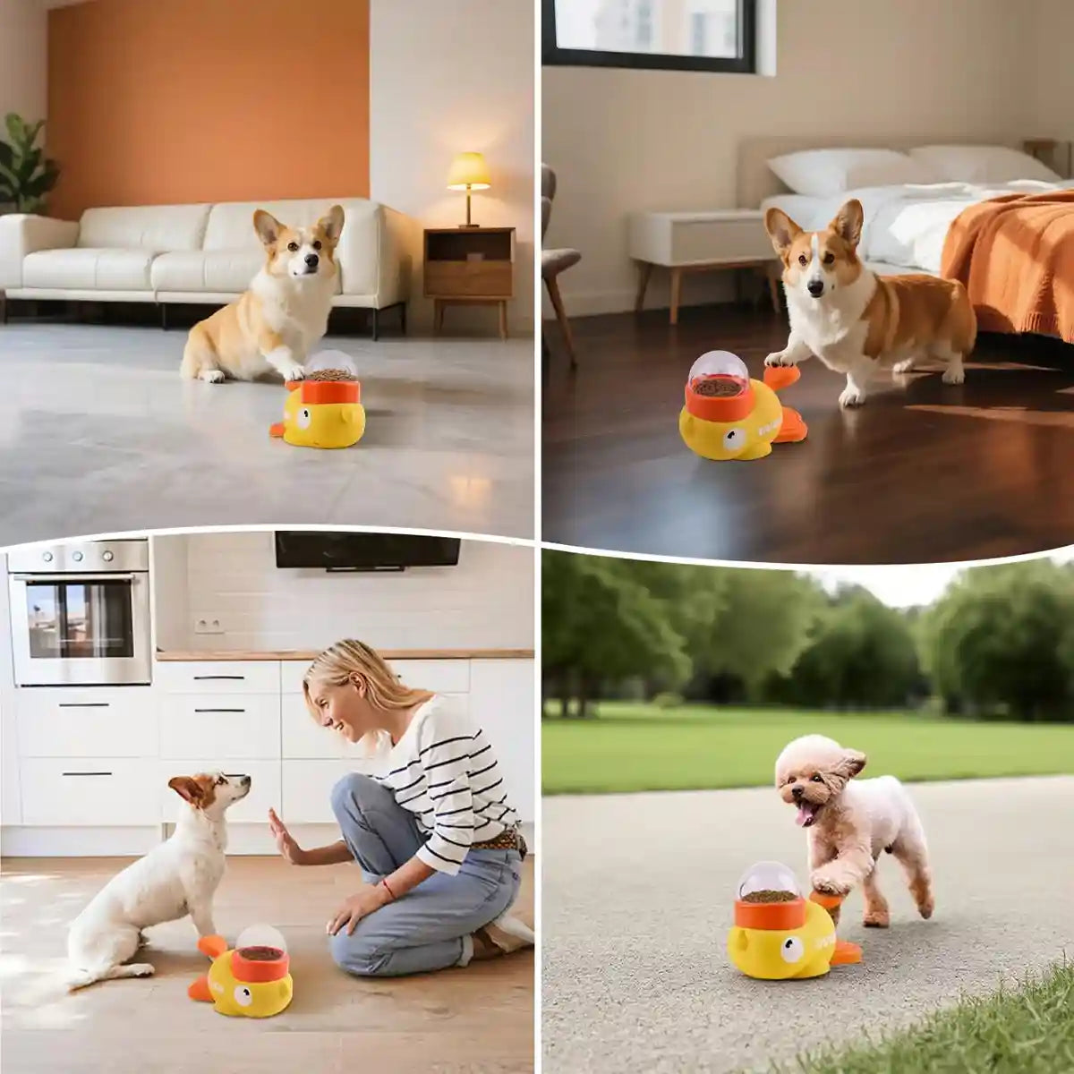 Duck Slow Feeder Toy for Dogs Interactive Puzzle Treat Dispenser