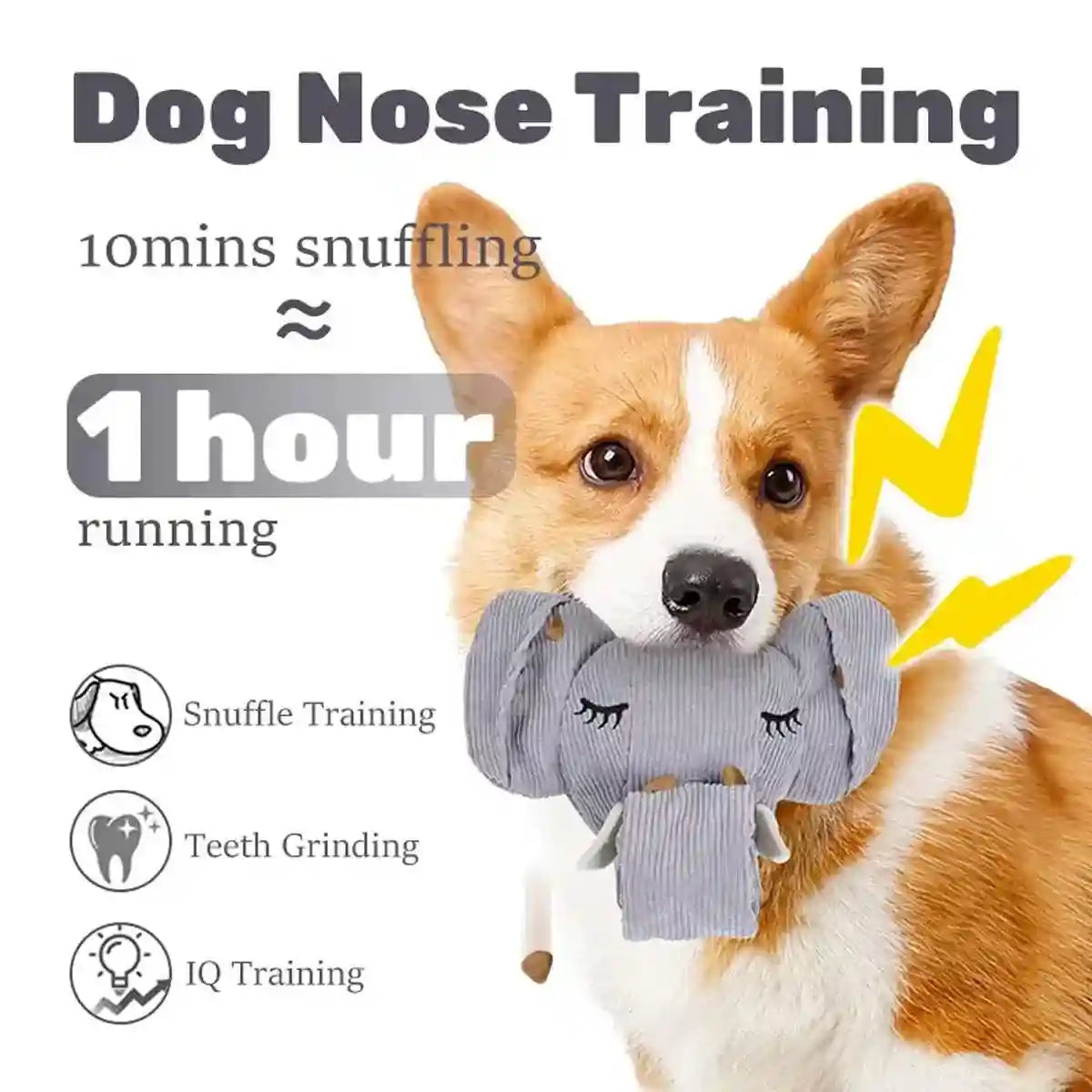 Elephant Snuffle Dog Toy Interactive Nose Work & Chew Training Toy