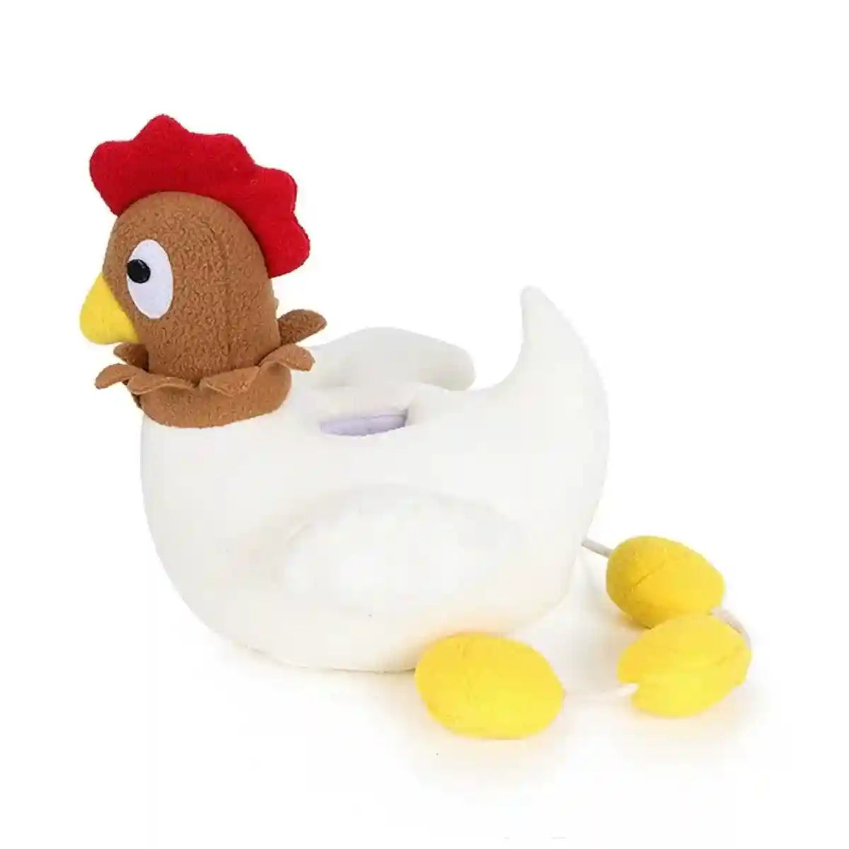 Hen Laying Eggs Dog Toy Plush Squeaky Treat Puzzle for Small Dogs