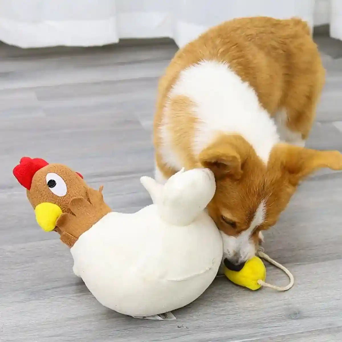 Hen Laying Eggs Dog Toy Plush Squeaky Treat Puzzle for Small Dogs