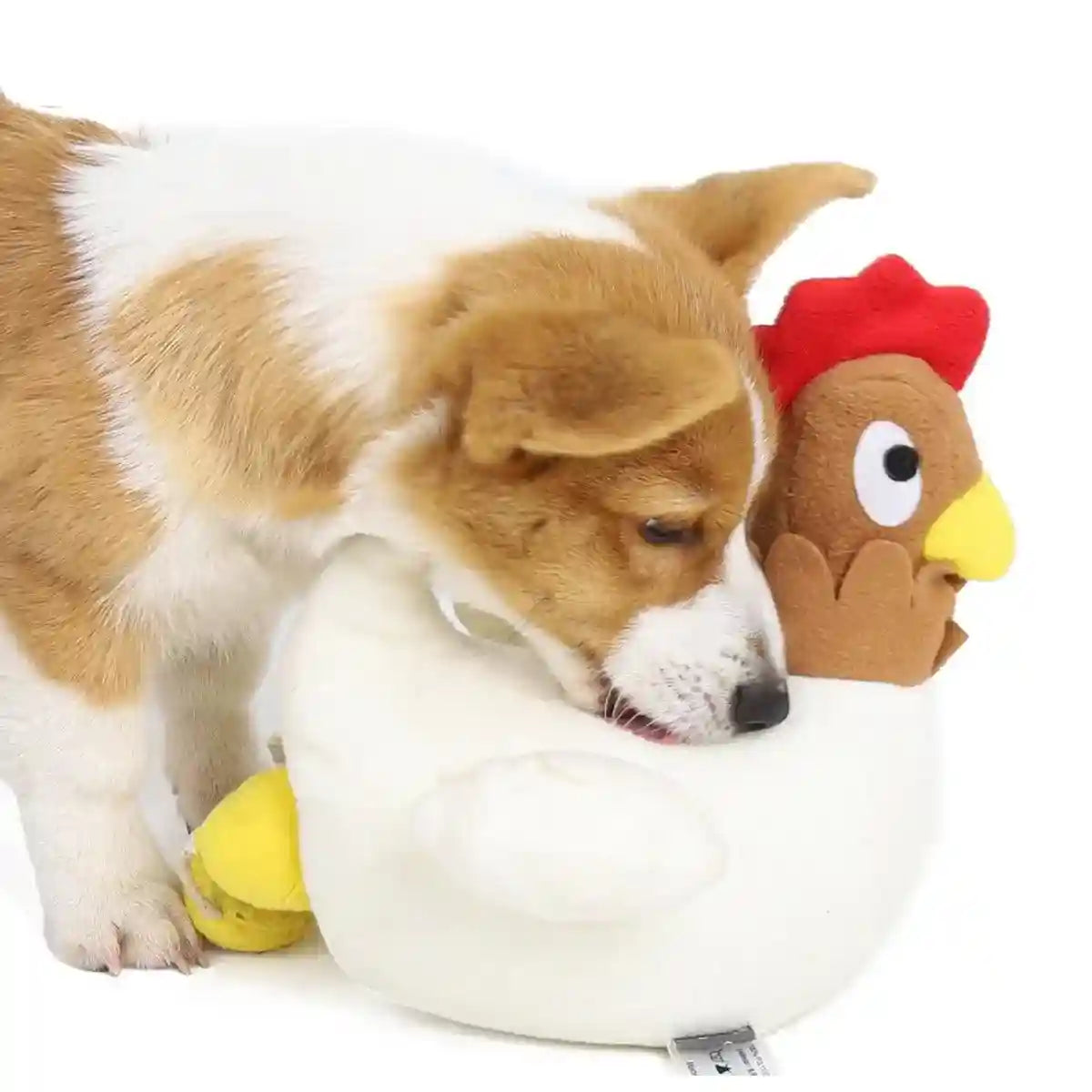 Hen Laying Eggs Dog Toy Plush Squeaky Treat Puzzle for Small Dogs
