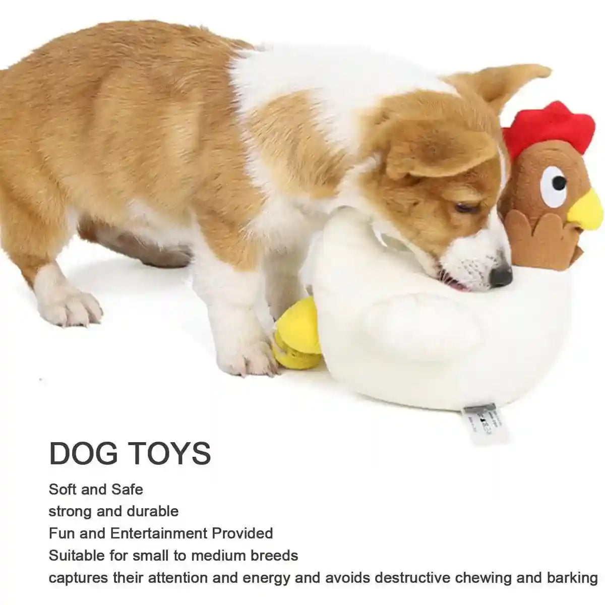 Hen Laying Eggs Dog Toy Plush Squeaky Treat Puzzle for Small Dogs