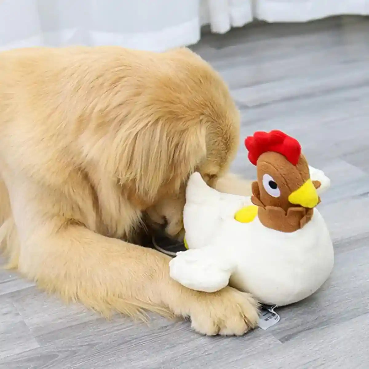 Hen Laying Eggs Dog Toy Plush Squeaky Treat Puzzle for Small Dogs
