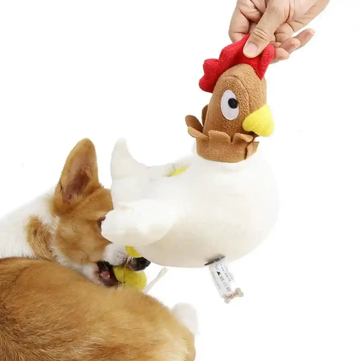Hen Laying Eggs Dog Toy Plush Squeaky Treat Puzzle for Small Dogs