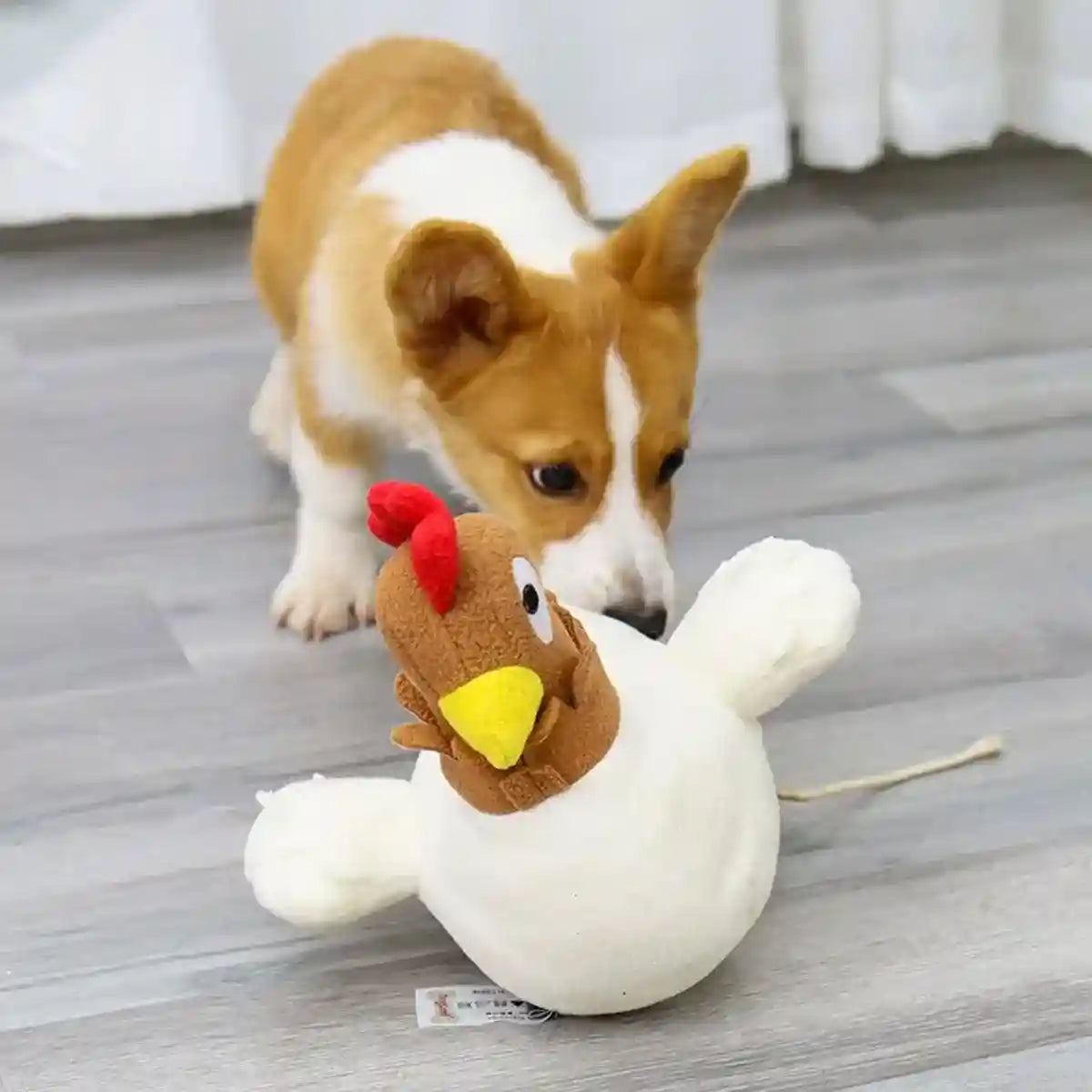 Hen Laying Eggs Dog Toy Plush Squeaky Treat Puzzle for Small Dogs