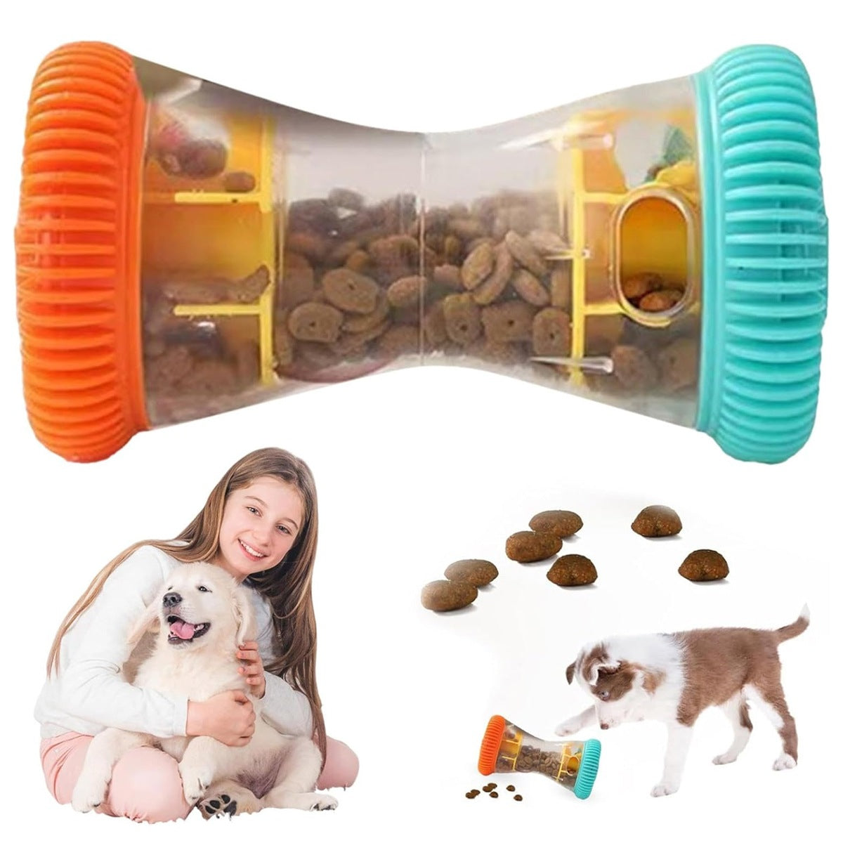 Interactive Dog Treat Dispenser Toy, Slow Feeder Puzzle