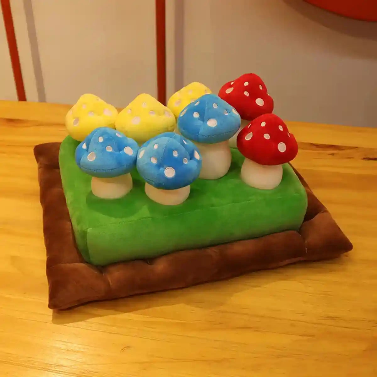 Colourful Mushroom Ground Plush Toy Pet Dog Interactive Educational Grass Toy