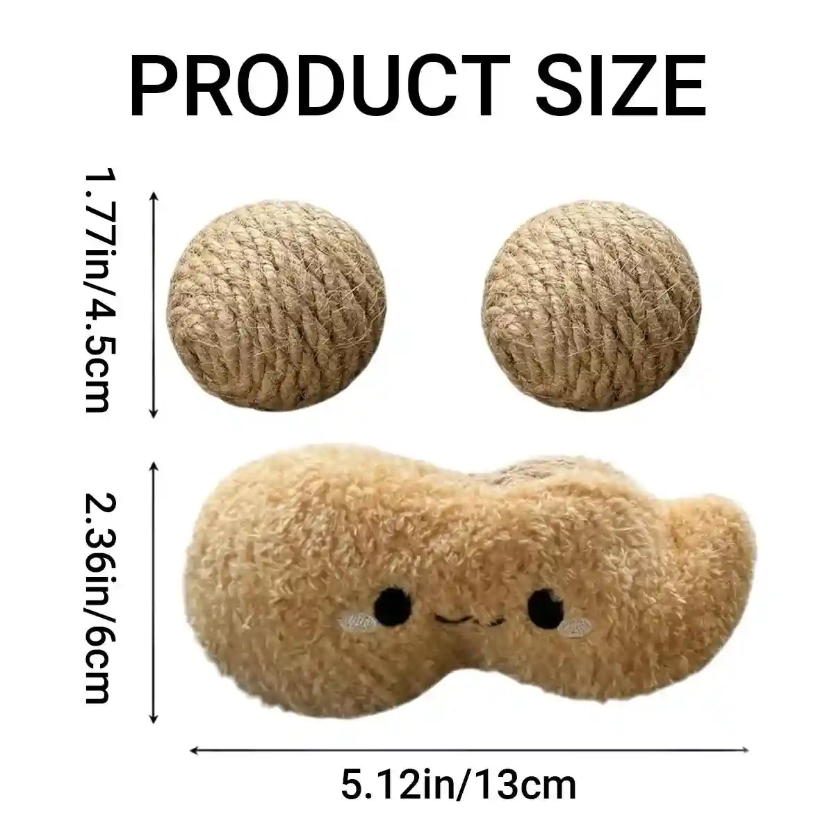 Peanut Cat Toy Set Rattle Sisal Chew Toys for Cats