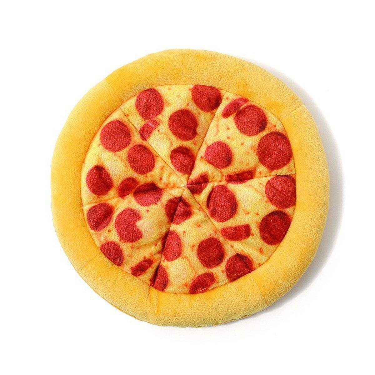 Plush Pizza Squeaky Dog Toy for Small & Medium Dogs Interactive Pet Chew Toy
