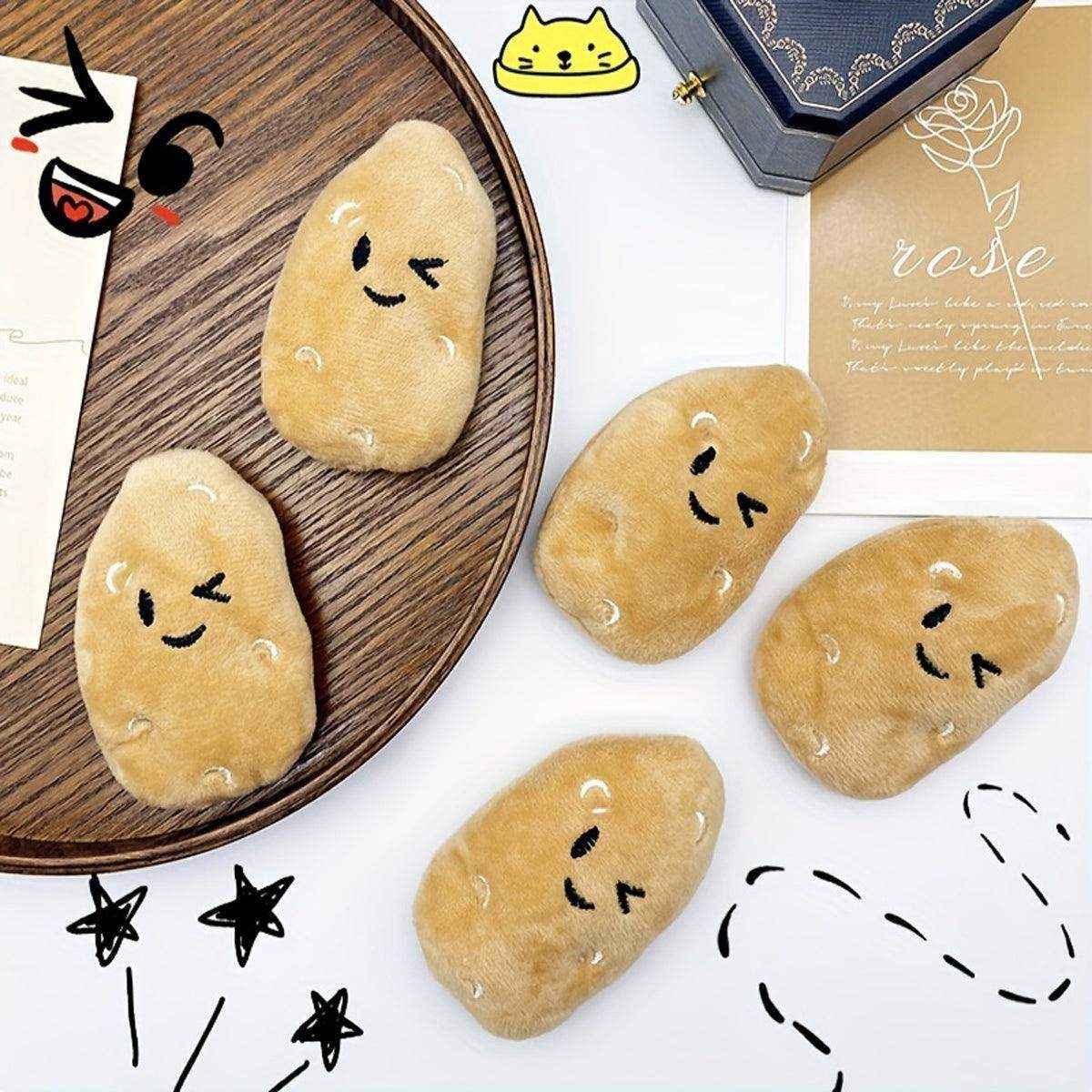 20PCS Plush Squeaky Potato Cat Toys