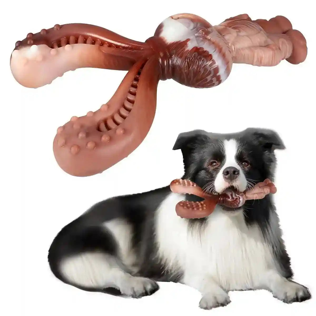 Rabbit-Shaped Dog Chew Toy with Beef Flavor for Large Breeds