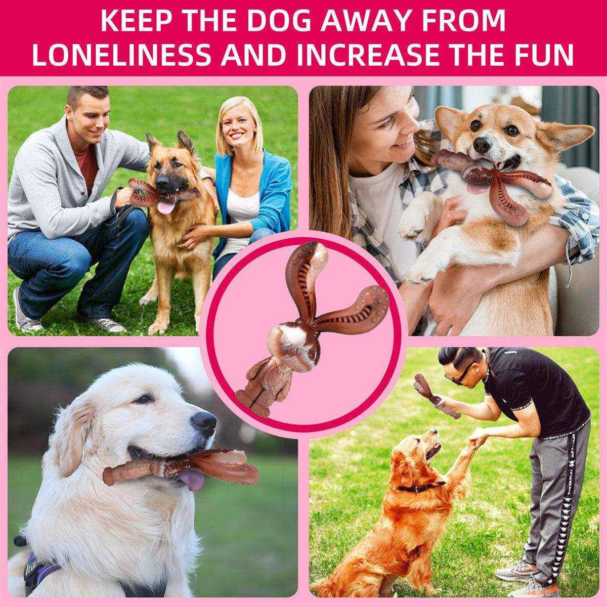 Rabbit-Shaped Dog Chew Toy with Beef Flavor for Large Breeds