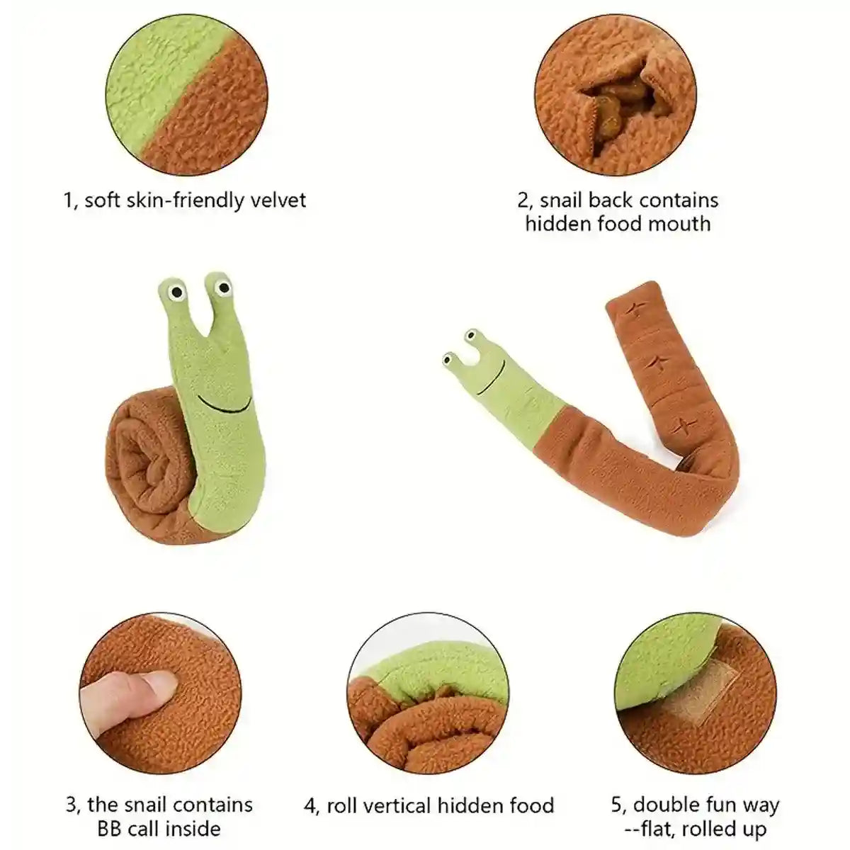 Snuffle Toy Snail for Dogs – IQ Training and Fun Treat Puzzle