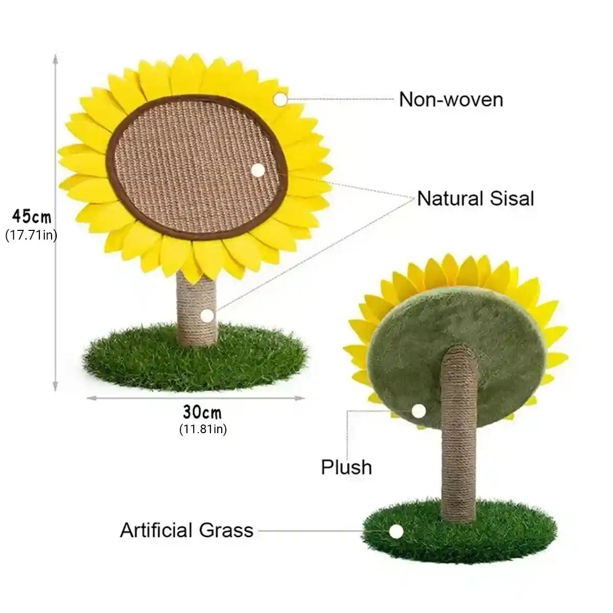 Sunflower Cat Scratching Post Decorative Sisal Climbing Rack