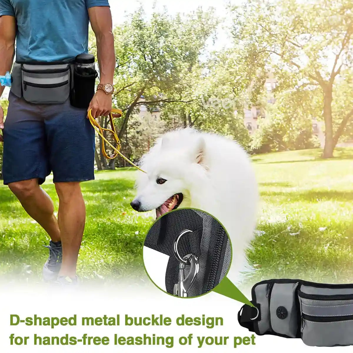 Dog Treat Pouch Adjustable Dog Walking Waist Bag with Pockets