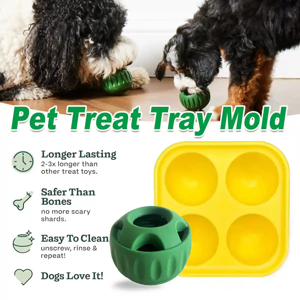 Durable Dog Treat Tray Mold & Toy Long-Lasting Dog Snack Maker
