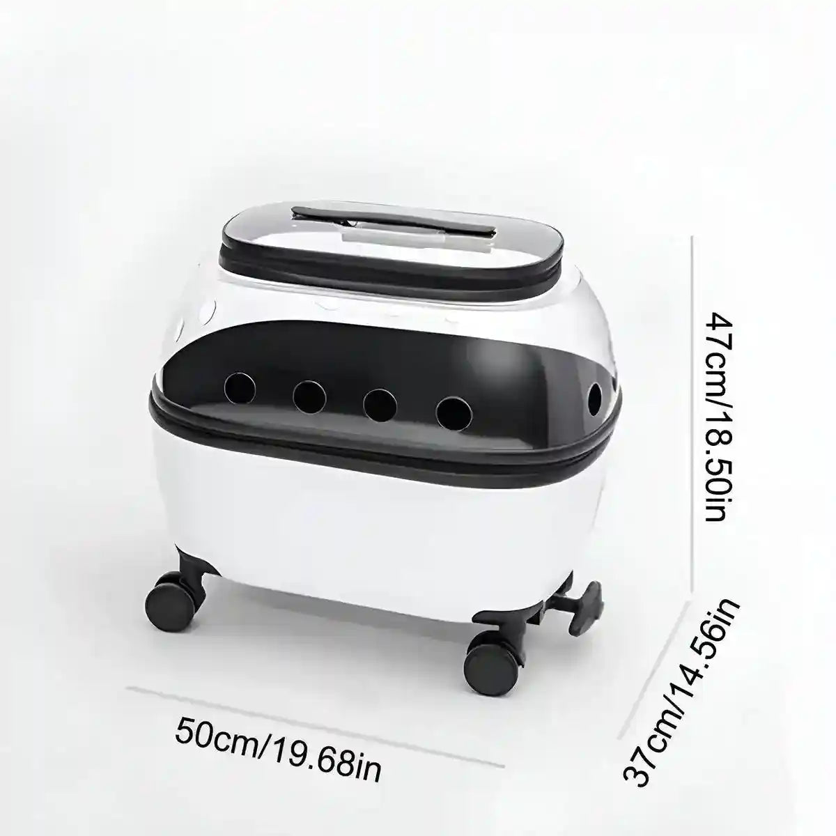 Pet Trolley with Skylight Design Convenient Travel Carrier for Cats and Small Pets