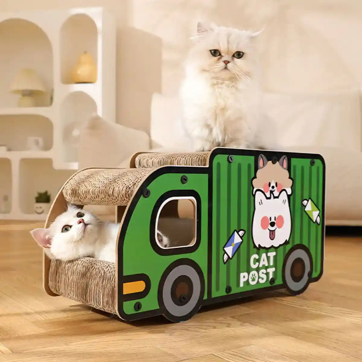 Truck and Bus Cat Scratcher Lounge 2-in-1 Climbing Bed Nest