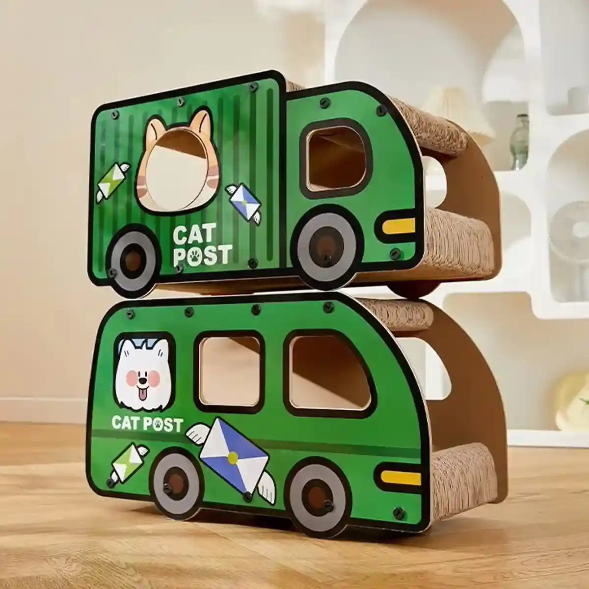 Truck and Bus Cat Scratcher Lounge 2-in-1 Climbing Bed Nest