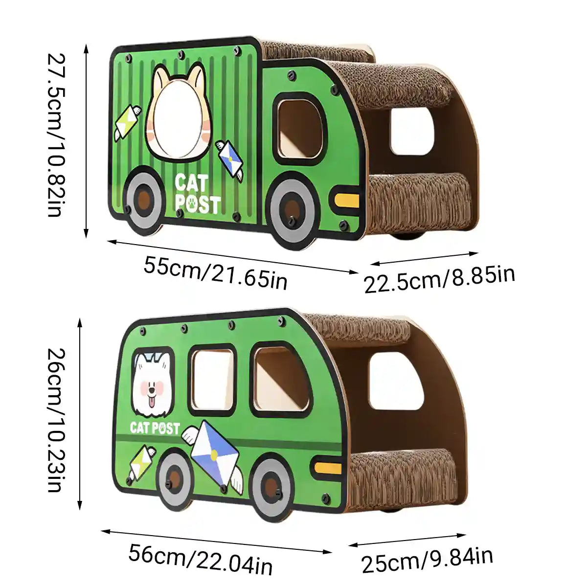 Truck and Bus Cat Scratcher Lounge 2-in-1 Climbing Bed Nest