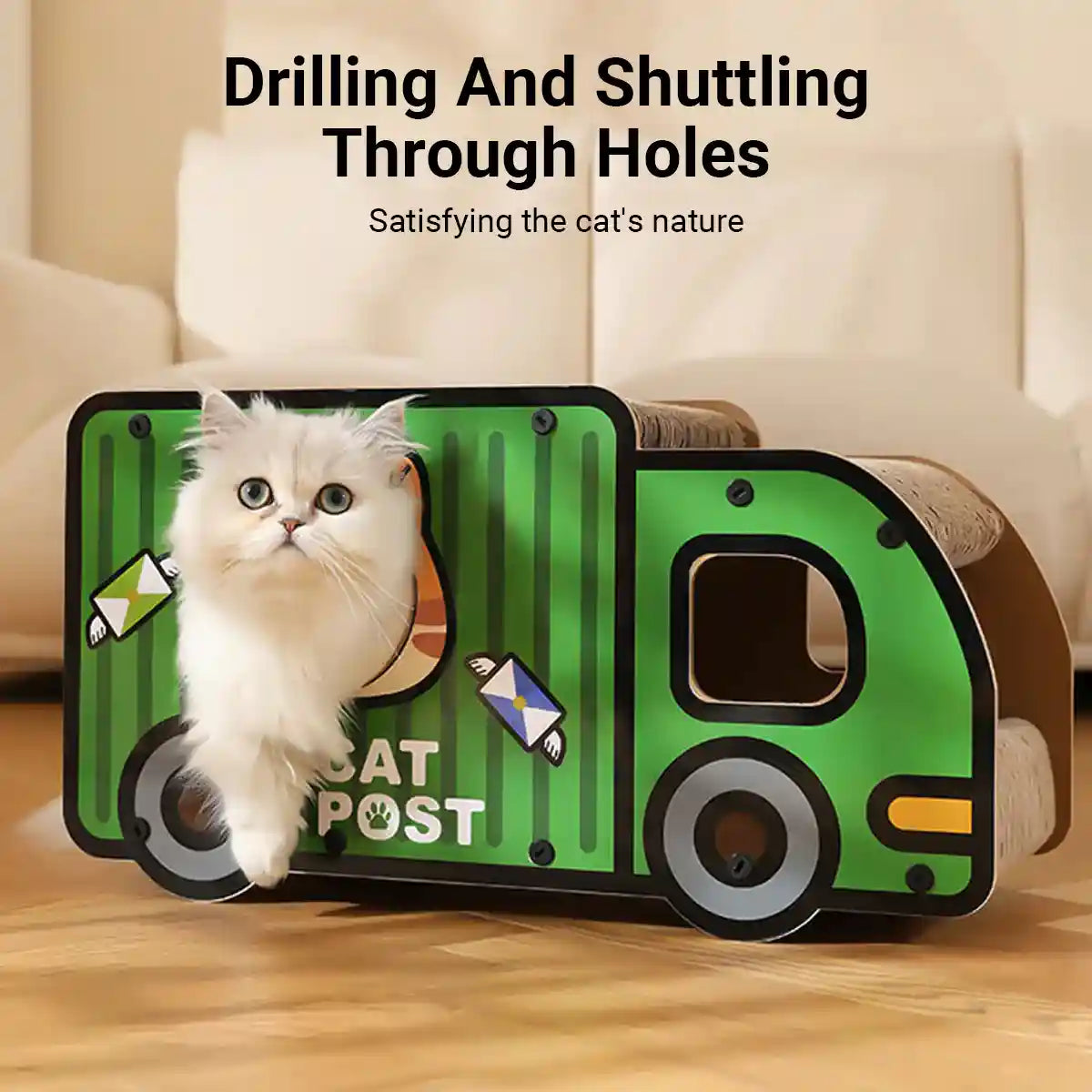 Truck and Bus Cat Scratcher Lounge 2-in-1 Climbing Bed Nest