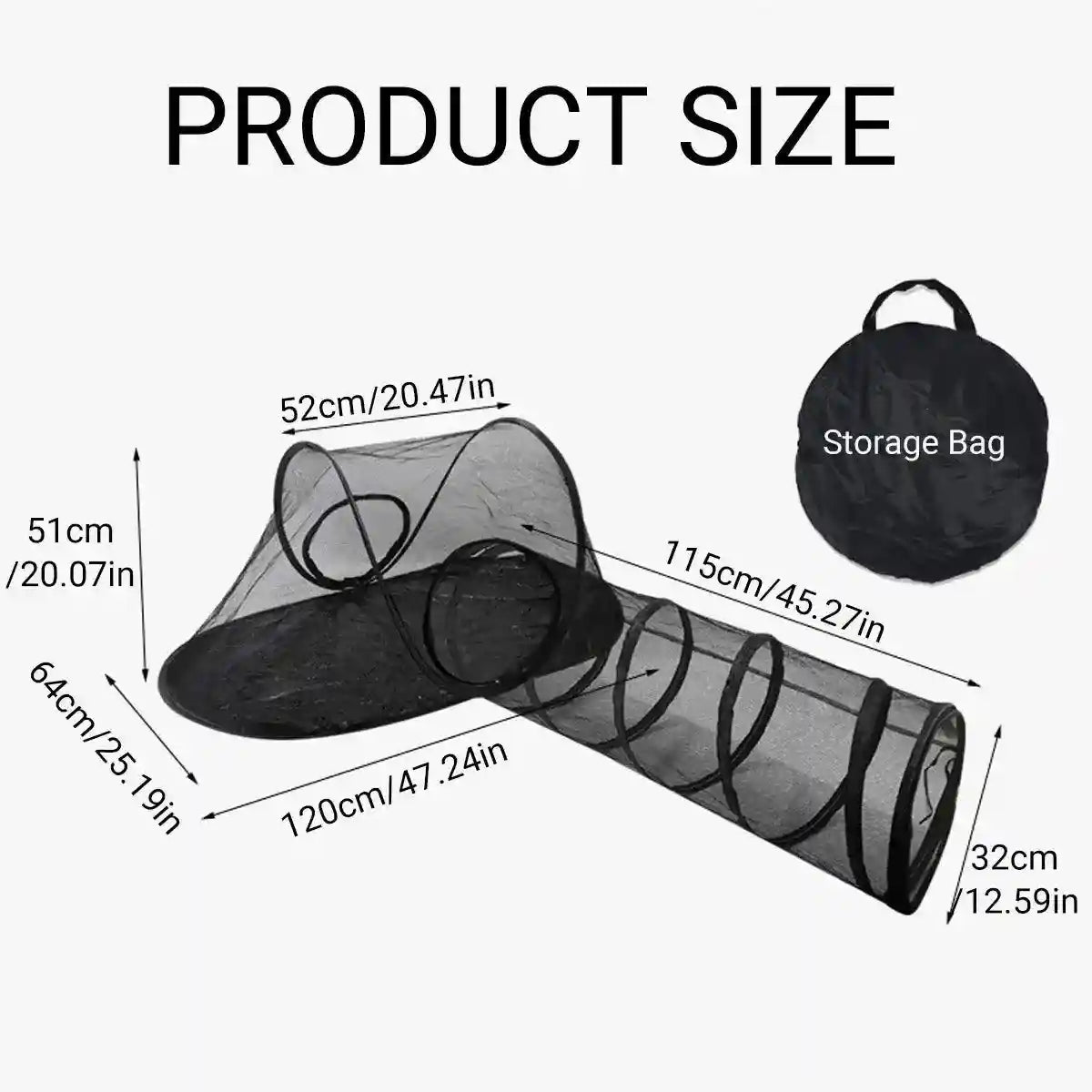 Foldable Cat Tunnel Outdoor Play Tent – Breathable Mesh Pet Playpen