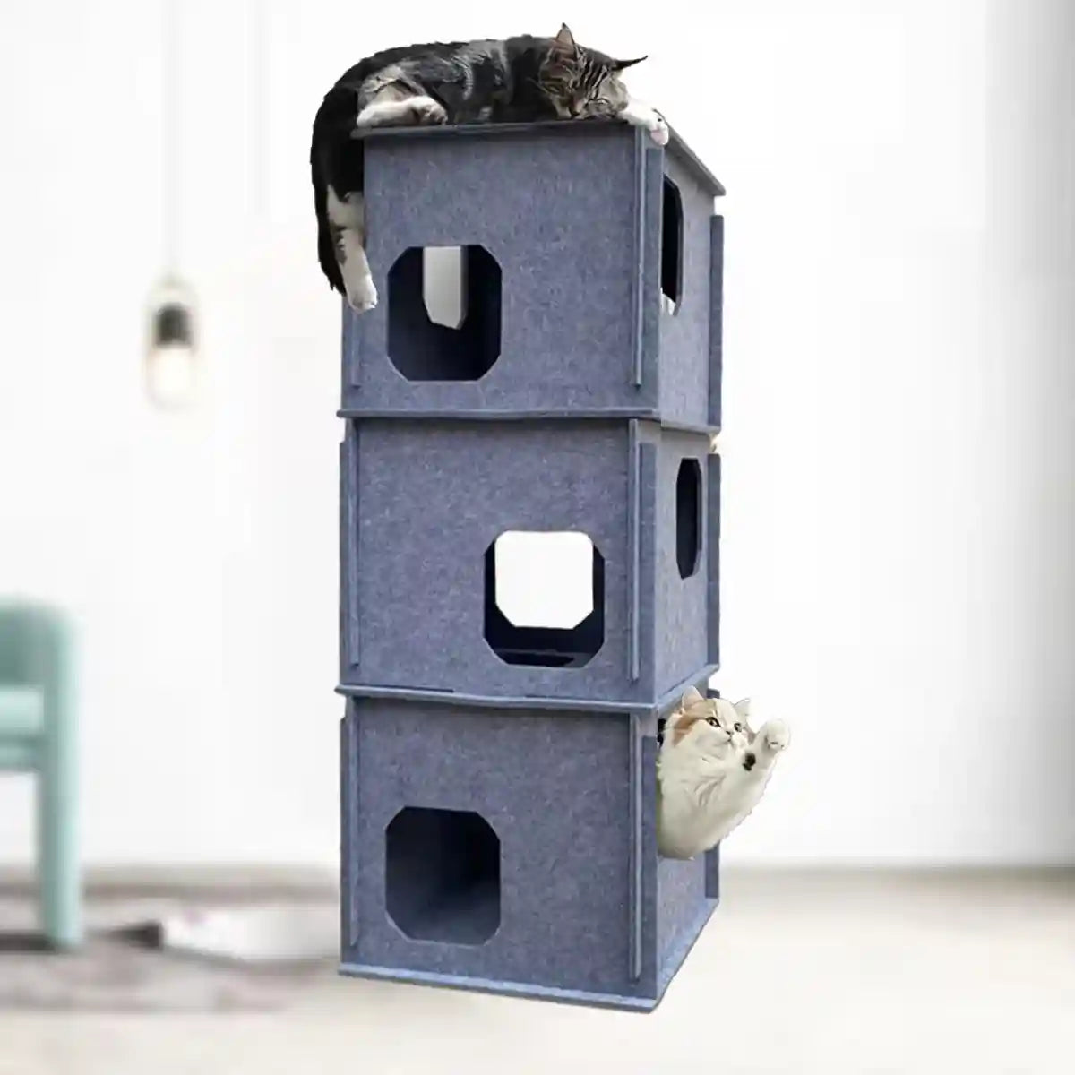 Felt Cat Bed Stacking Game Tower