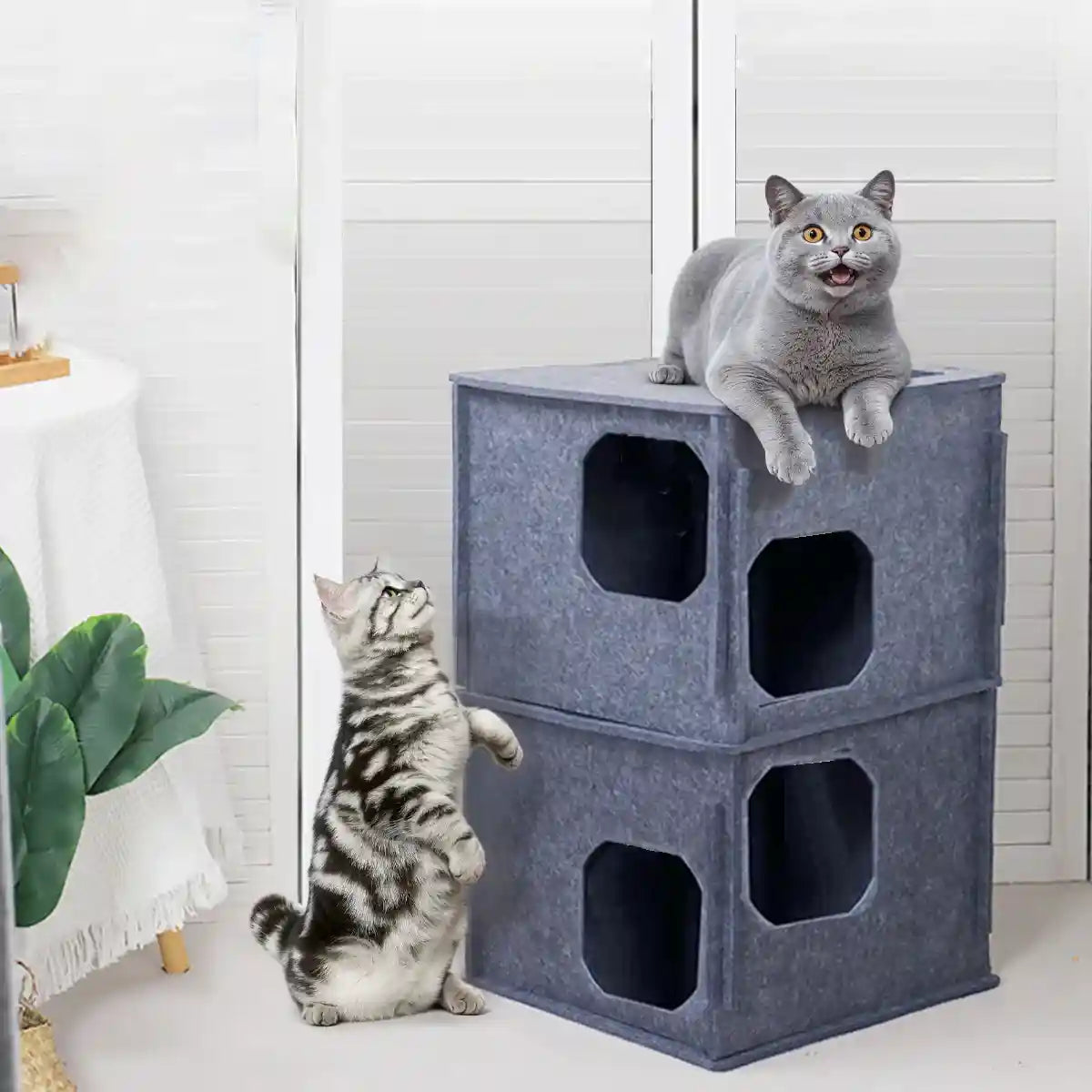 Felt Cat Bed Stacking Game Tower