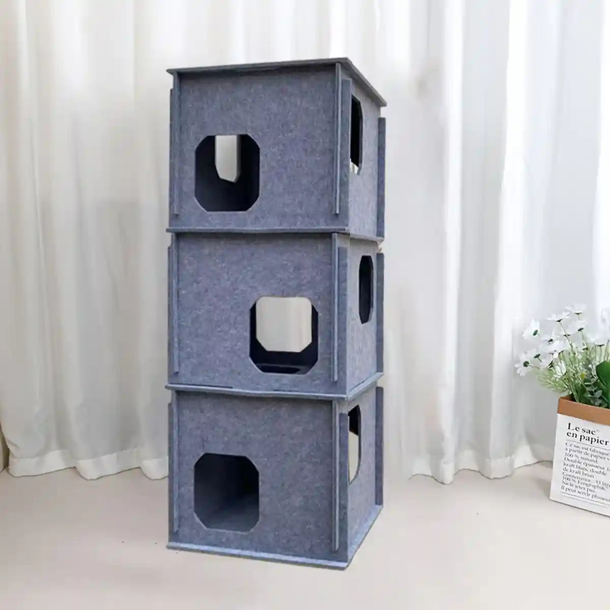 Felt Cat Bed Stacking Game Tower