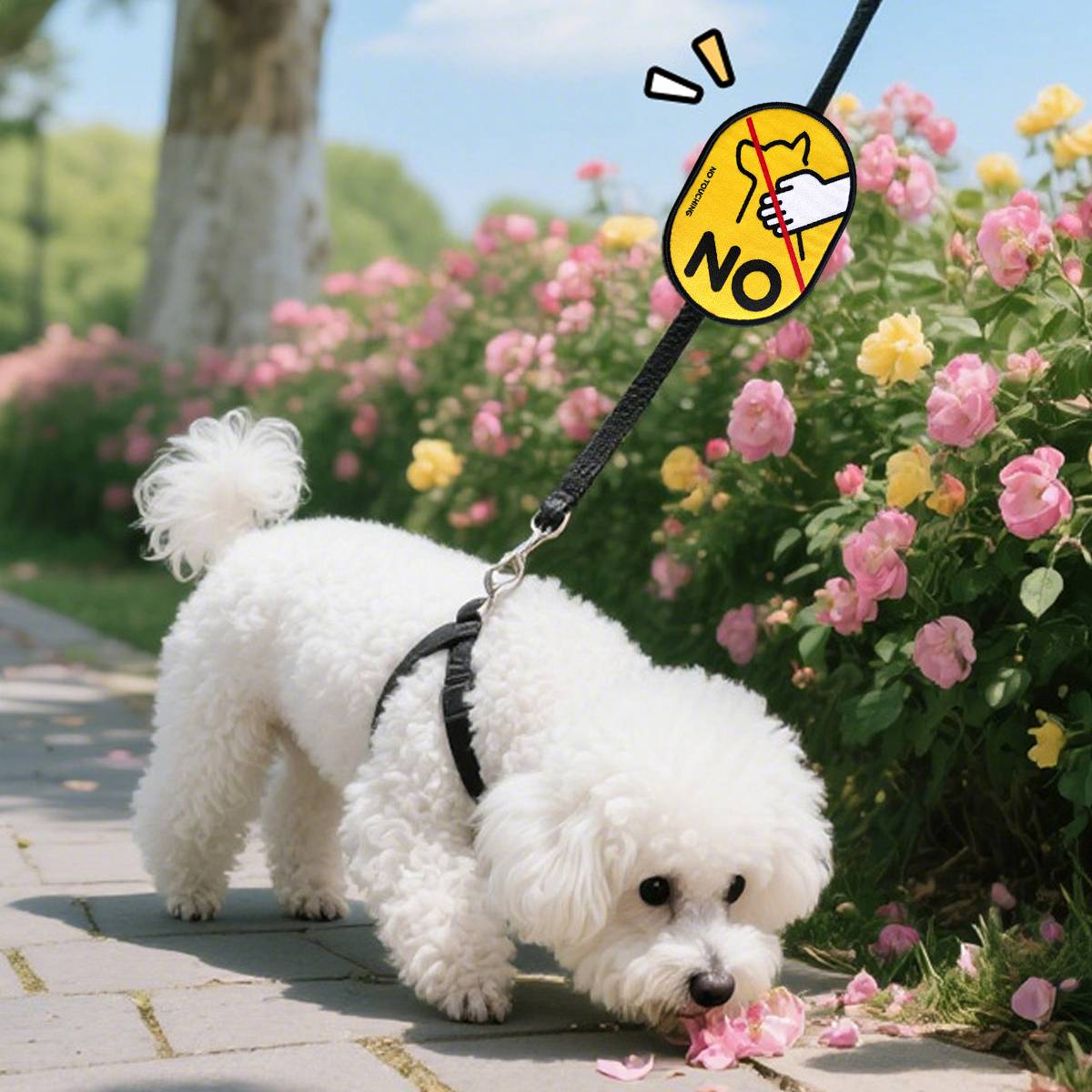 Dog Warning Tags No Touching Leash Patch