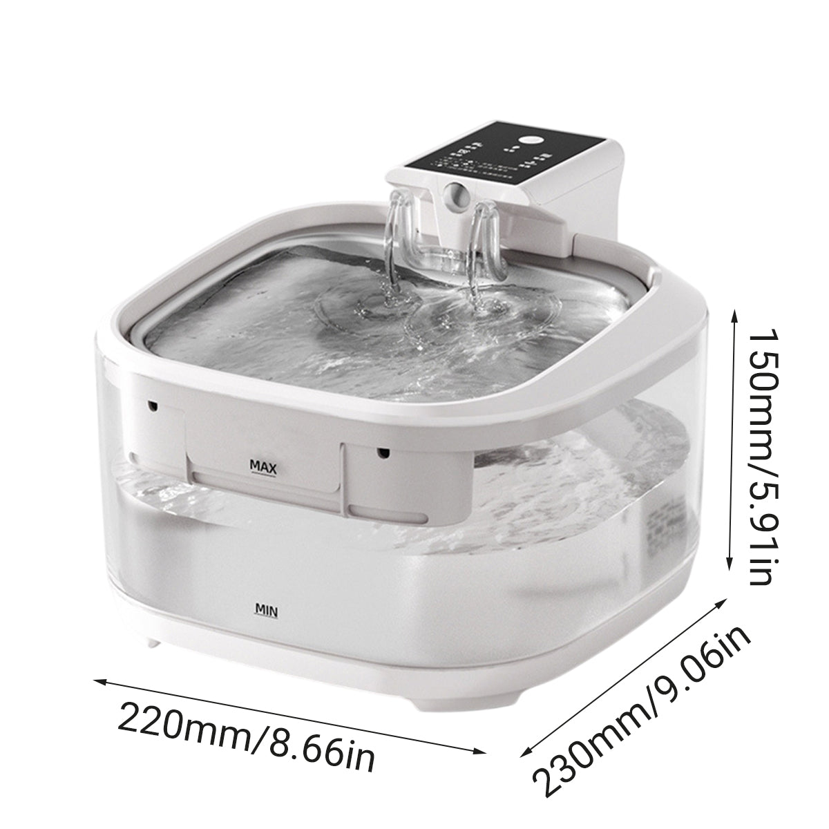 Smart Pet Water Fountain with Stainless Steel Tray