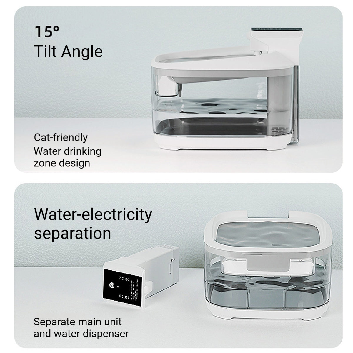 Smart Pet Water Fountain with Stainless Steel Tray
