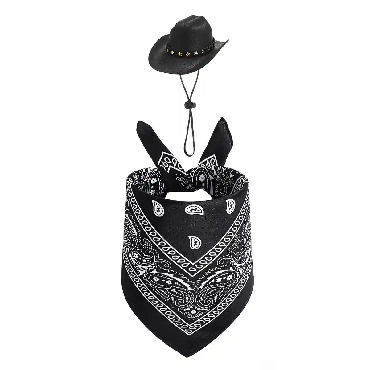 Pet Cowboy Costume Set for Ducks or Geese with Hat and Bandana