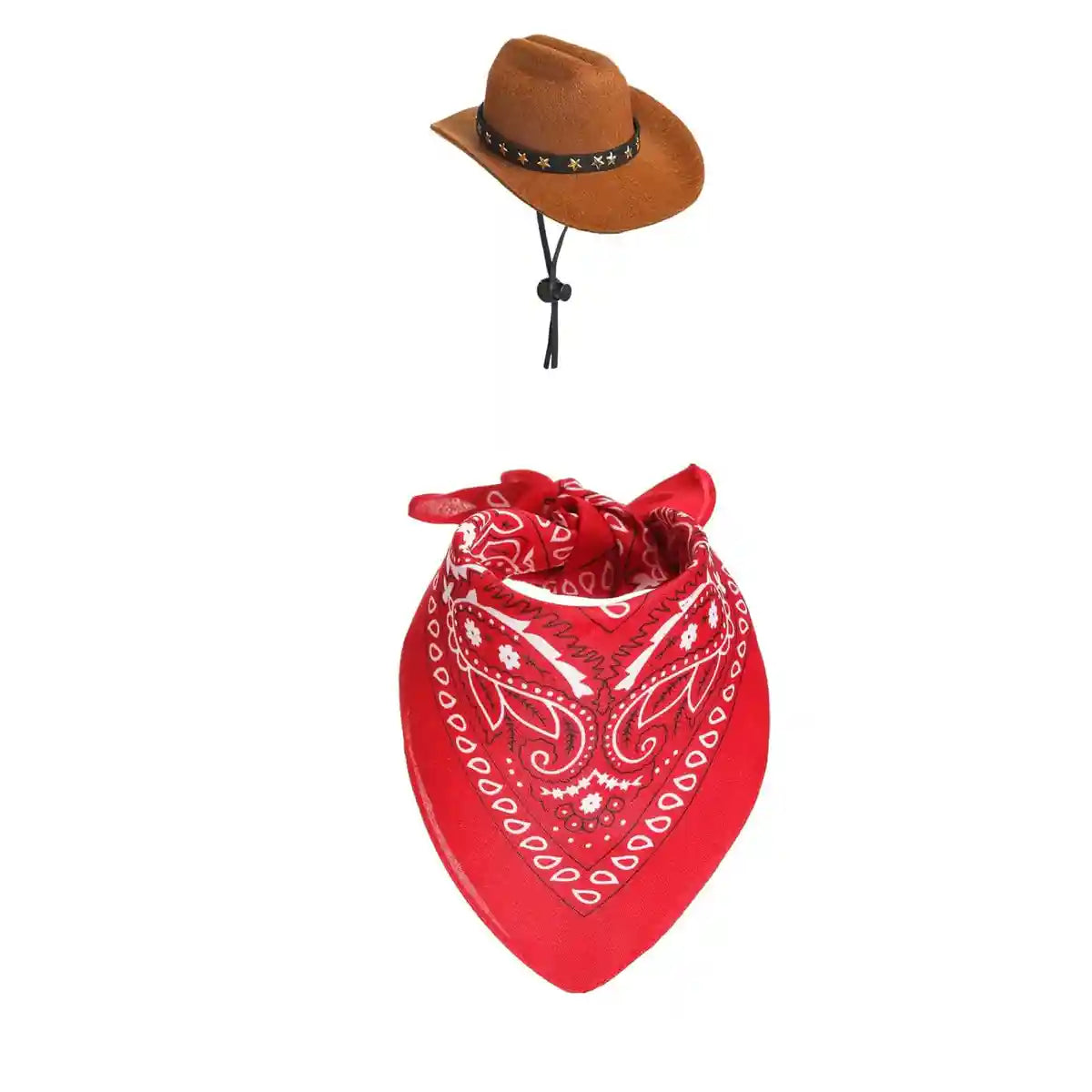 Pet Cowboy Costume Set for Ducks or Geese with Hat and Bandana